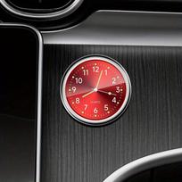 1pc Glow Decorative Car Clock Mini Quartz Watch for Car Decoration raudona
