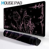 Black and White Mousepad Anime Girls Gothic Aesthetics Mouse Pad XXL Tapis De Souris Computer Gaming Keyboard Pads HD Printing 40x80x0.2cm