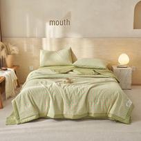 Belle Anna Green Plaid Pure Cotton Summer Quilt