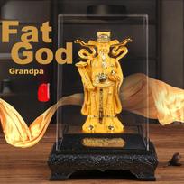 TaTanice Fortune God Decorative Ornament, Golden Buddha Statue for Home Decoration, Wealth And Safety Figurine, Business Gift for Grand Opening