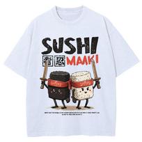 2026 Hot Sale Theduc Sushi and Sushi Printing Men Women Tshirt Cotton T-Shirts Loose T Shirt Crewneck Oversized Tops Fashion Clothes Unisex Tee 4XL