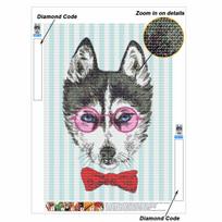Diamond Painting Kits for Adults Husky Full Round Drill 5D Art Craft Wall Decor for Bedroom Living Room Home Decoration Round 20x30cm