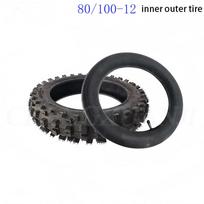 80/100-12 Galinio rato padanga Išorinė padanga 12 colių Gilios dygliuotos Purvo Duobės Dviratis Visureigis Motociklas Motokrosas Out inner Tyre black