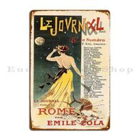 Le Journal Publiera Rome Par Emile Zola Metal Plaque Poster Club Garage Personalized Club Bar Garage Tin Sign Poster 20x30cm（7.8x11.8inch）