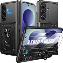 Dėklas, skirtas Samsung Galaxy Z Fold 8 Ultra, Smūgiams atsparus su kameros apsauga - Juodas - 2 grūdinti stiklai