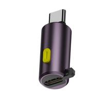 Aluminum Alloy USB C Adapter Switching Control 240W Charging Real Time Wattage Monitoring Wide Compatibility for Phones violetinė