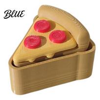 Novelty Pizza Fidget Ornament 3D Printed Keychain Clicker Toy Creative Decompression Print Hanging Decor Simulated Food Sensory Key Pendant for Bag