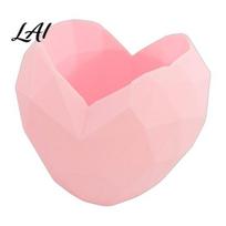 PLA Plant Holder Love Heart Shape Planter Pot 3D Printed Geometric Decorative Flower Pot Flowerpot Cactus Succulents Plants Container Gift rožinė