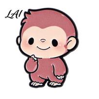 Alloy Safety Pin Brooch Pin Enamel Monkey Design Lapel Bright Color Outfit Badge with Animal Jewelry Standard Lightweight Accessory for Clothes Bags A