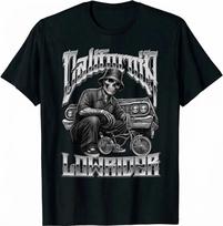 California Low Rider Chicano Tattoo Art Cholo Skeleton T-Shirt XL