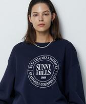 Step Only Sunny Hills Logo Sweatshirts (Navy) Navy/2 (Large) Brushed