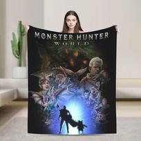 Monster Hunter Wilds Flannel Blanket Spring Soft Durable Throw Blanket for Kids Adult Couch Bed Bedspread Sofa Bed Cover Size: 75*100cm, Weight: 230 GSM