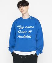 Graver [Unisex] Script Drawing Logo Sweatshirt_Cobalt Blue Cobalt Blue_White Logo/M