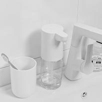 Z4 Automatic Sensor Soap Dispenser 400ml Transparent Bottle Infrared Sensor Soap Dispenser Wall-Mountable or Countertop (White,USB&DC3.7V) balta