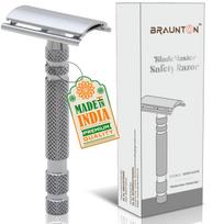 BRAUNTON Double Edge Safety Razor | Classic Safety Razor With Metal Handle |Fits all Double Edge Safety Blades Eliminates Nicks & Cuts | Gifts For