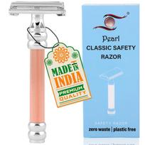 Pearl Shaving Double Edge Butterfly Safety Razor SBF-11 (Rose Gold) made with Brass Metal - Best Shaving Razor for Men | Classic & Traditional shav