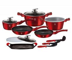 Berlinger Haus Bh-6781 Granite Cookware Set Zestaw 6 elementów bordo metalo spalva