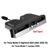 Docking Station for Tesla Model Y Juniper 2025 65W PD Hub Quick Charger USB Extension Center Console Smart Sensor New Model 3 2 Type C