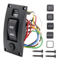 12V Bilge Pump Control Switch Panel 3 Way Manual/Off/Auto with LED Indicator 5A Fuse for Yacht Camper Truck Marine Boat Type-B