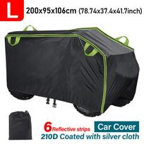 Black Thicken 210D  M L XL XXL XXXL  Quad Bike ATV Cover Universal  Waterproof Motorcycle Vehicle Scooter Kart Motorbike Covers L(200x95x106cm)