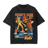 Hot Sale New Horror Game FNAF At Freddy's Peripherals T-Shirt Men Women Oversized Casual Summer Tee Harajuku Fashion Cotton Tops S įvairiaspalvis