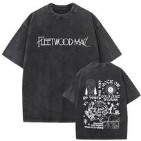 Washed Vintage Rock Band Fleetwood Mac Graphic T-shirt Stevie Nicks T Shirt Rumours T Shirts Men Women Gothic Oversized T-shirts S įvairiaspalvis