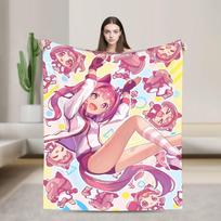 Haru Urara Umamusume Anime Print Flannel Blanket Warm Throw Blanket for Couch Chair Camping Pattern Bedspread Sofa Bed Cover Size: 75*100cm, Weight: 230 GSM
