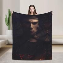 Soft Warm Blanket Travel Office The Vampire Diaries Damon Salvatore Throw Blanket Flannel Bedspread For Sofa Bed Cover Size: 75*100cm, Weight: 230 GSM