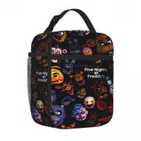 Bestselling Plaid FNAF Security Breathable Design Neoprene Lunch Bag Kid Outdoor Class Adjustable Strap Lunch Bag One Size