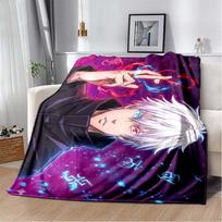 Jujutsu Kaisen Yuji Megumi Nobara Ink Splash Print Flannel Throw Blanket Soft Warm Plush Blanket for Sofa Bed Travel Anime Boys Teens Home Decor Gift 80cm x 120cm