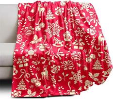 Christmas Blanket Microfiber Super Soft Throw Blankets For Bed Bedspread Sofa Decorative Camping Picnic Winter Warm Blanket Size: 75*100cm, Weight: 230 GSM