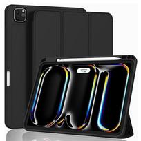 Tablet Case for iPad Pro 11 Inch Case M5 2025/ M4 2024 Trifold Stand Smart Cover with Pencil Holder and Soft TPU Back Protection iPad Pro 11&PU&11" juoda