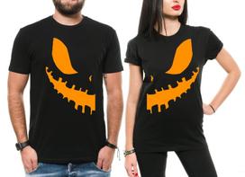 Halloween Couple Shirts: Smiling Jack-o'-Lantern Costume Shirts 3XL
