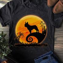 French Bulldog Halloween T-Shirt: Funny Dog Moon Costume S