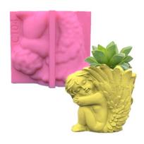 Artistic Silicone Angel Mold for Plant Pot Resin Crafts Home Decoration Mould Decorative Planter Making Tool 1