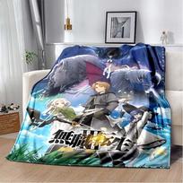 Mushoku Tensei Rudeus Eris Roxy Sky Grass Print Flannel Throw Blanket Soft Plush Blanket for Sofa Bed Anime Teens Home Decor Gift 80cm x 120cm