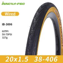 INNOVA 20x1.5 406 Folding Bike Tire Lightweight Yellow Edge 20inch Small Wheel Folding Bicycle Tire 320g/pc 38-406 60TPI/120TPI 3006 Wired Yellow