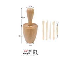 1X Coffee Cup Pottery Molds 3.3'' Plaster Molds Curved Coffee Mug Tools Wood Slump Press Mold & 5X Wooden Clay Sculpting Tools 3.3inch