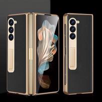 For Samsung Z Fold 7 Phone Case Electroplated Nappa Leather with HD Film Protective Cover Compatible for Samsung Z Fold 6 5 4 3 Opp Bag&For Samsung Z Fold 6