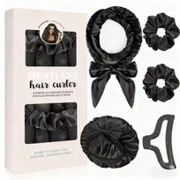 Heatless Hair Curler Set with Satin Hairband & Clips - Oversized Sleep-In Lazy Girl Big Wave Silk Cotton Curlers Factory Direct L&L juoda
