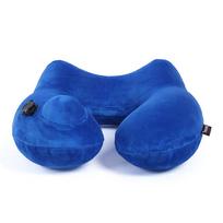 Inflatable Travel Neck Pillow U Shaped Portable Neck Support Cushion Press Pump Easy Storage Flight Car Travel Use karališkos mėlynos spalvos