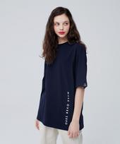 Moz Moz Vertical Logo Oversized T-Shirt_Navy 3