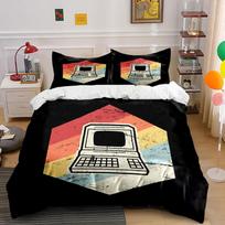 Retro computer hexagon design. Bedding sets Duvet cover sets Duvet covers Pillowcases(1*Duvet Cover 2*Pillowcases without duvet insert) 135x200cm