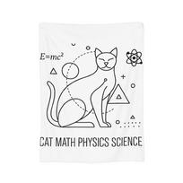 Math Cat Physics Science Equations Knitted Blanket Coral Fleece Plush Quantum Mechanics Cat Lightweight Throw Blankets Bed Rug Size: 75*100cm, Weight: 230 GSM