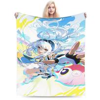 genshin impact game Blankets Flannel Cozy Soft Throw Blankets for Sofa Bedspread Size: 75*100cm, Weight: 230 GSM