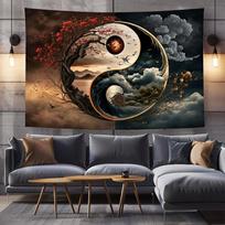 Jino Jango Gamtos Gobelenas Gyvybės Medis Kraštovaizdis Sienos Kabinamas Estetiškas Fono Audinys Namų Dekorui 150X200CM
