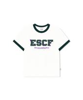 Escape From Dot Star Bloom Print Ringer Short Sleeve T-Shirt Green L