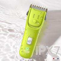 Electric Safe Portable Pet Hair Trimmer & Clipper for Dogs and Cats-IPX7 Waterproof Rechargeable Cartoon Dual-Head Combs (Green,S) žalia