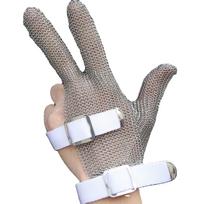 3 pirštų nerūdijančio plieno pirštinė Metalinio tinklelio pirštinės Rankų apsauga Saugos pirštinės Mėsos ir paukštienos perdirbėjų rankų apsauga (as the picture,M) gray