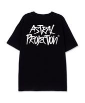 Astral Projection Graffiti Lettering Supima Cotton Round Neck Short Sleeve T-Shirt_Black L